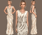 Mei Mei- Cream, Copper, Gold Mixed Sequin Gown Mei Mei Gowns James St Boutique