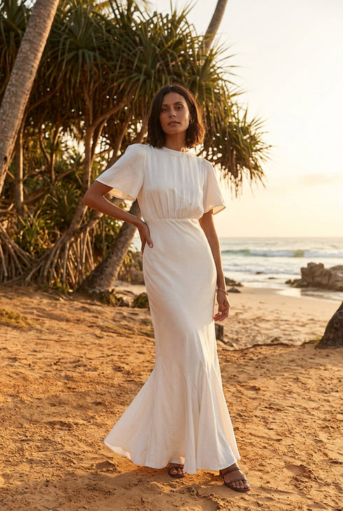 New to You DISSH Campbell Oyster Midi Dress – Size 8 (Preloved)