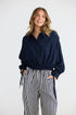 Holiday Ripple Shirt Navy Holiday The Label James St Boutique