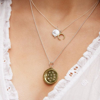 Palas Goddess Moon & Pearl Amulet Necklace