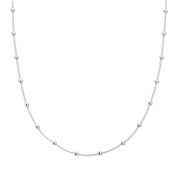 Palas Silver Fine Ball Bead Chain Necklace Palas Jewellery James St
